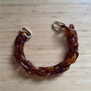 Clare V Shortie Strap Tortoise Resin Chain